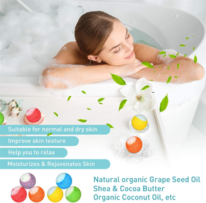 Mini bomba da bagno a fiori secchi forma rotonda bagno Fizzer bombe da bagno organiche rose bombe da doccia con olio essenziale - Product Image 6