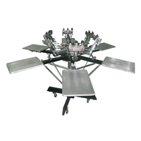 Machine de presse sérigraphie textile SM6-5050T automatique carrousel manuel impression d'étiquettes de T-shirt utilisé ferme d'imprimante sérigraphique