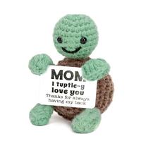 Poupées au crochet positives très populaires 2026, tortues au crochet, cadeaux d'anniversaire au crochet pour collègues, décoration intérieure, décoration de bureau