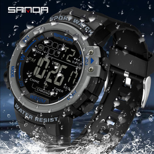 SANDA 2140 nouveau modèle prix usine en gros célèbre marque trois mains mouvement électronique sport hommes <span class=keywords><strong>chronographe</strong></span> montre - Product Image 3