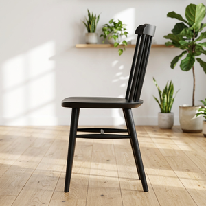 Silla de Comedor Moderna de Madera Estilo Escandinavo, Acabado Negro, Diseño Estable, Muebles para el Hogar - Product Image 3
