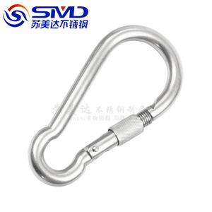 Mosquetón de acero inoxidable con cierre de rosca para escalada, arnés de seguridad para exteriores, accesorio para llavero - Product Image 2