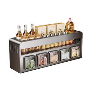 Estante de Especias Multiusos para Cocina, Montado en la Pared, con Tapa de Plástico, Tamaño L, para Almacenar Aceite, Sal, Salsa de Soya y Vinagre, para Uso Doméstico - Product Image 4