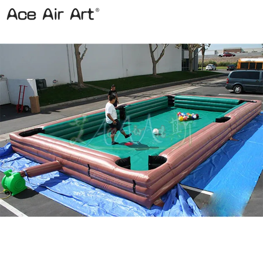 Giant Inflatable Snooker Football Pool Table Human Soccer Billiards Sports Field For Corporate Events Game