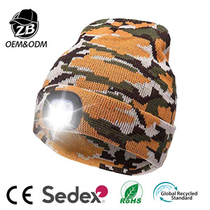 Custom LED Knit Beanie <strong>Light</strong> up <strong>Hat</strong> <strong>Built</strong> <strong>in</strong> Headlamp Winter Warm Hands Free Cap Multi Color Bulk Wholesale - Product Image 1