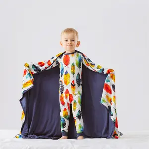 מותאם אישית תינוק במבוק ספנדקס הדפסה דיגיטלית אקטיבית ילדים מודפס בהתאמה אישית בגדי שמיכת במבוק תווית לוגו פרטית