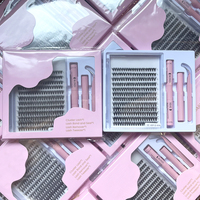 Extensiones de Pestañas Rusas Rizadas Hechas a Mano al por Mayor, 100% Seda Mate, Bandejas de Pestañas con Volumen, Racimos de Pestañas DIY