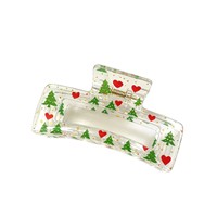 Pinces à cheveux de Noël très populaires : pinces à griffes imprimées Élan et Bonhomme de neige pour femmes, accessoires festifs de dessin animé pour une ambiance de vacances