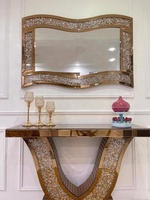 Table console de luxe moderne de haute qualité avec miroir pour la maison et l'hôtel Meubles de salon en MDF les plus vendus