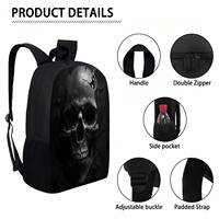 Sac à dos Halloween en polyester Oxford à fermeture éclair, ensemble de 3 pièces, sac de rangement extérieur, sac isotherme pour le camping, trousse à crayons DIY, 20-36L