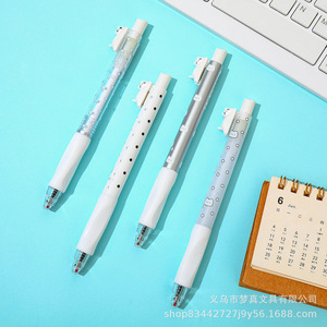 ปากกาเจลรูปแมว หมึกสีดำ 0.5 มม. ปลายแบบกด ปิดด้วยการกด ปากกาเขียนสำหรับนักเรียนและสำนักงาน - Product Image 2