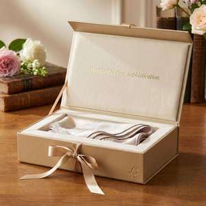 Custom Silver Foil Stamped Rigid Gift Box Die Cut Foam Insert Luxury Packaging For Skincare <b>Wedding</b> PR Gift Sets Wholesale - Product Image 1