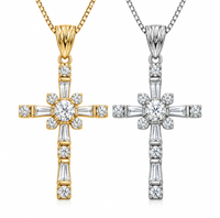 Collier croix ARNAN pour femme, pendentif géométrique en cuivre entièrement pavé, bijoux superposés d'inspiration française, vente en gros, cadeaux d'anniversaire