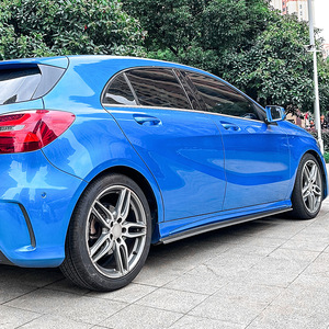 Jupes latérales Mercedes-Benz Noir Piano Texture Fibre de Carbone ABS 2013-2018 Classe A Classe CLA W176 C117 AMG - Product Image 2