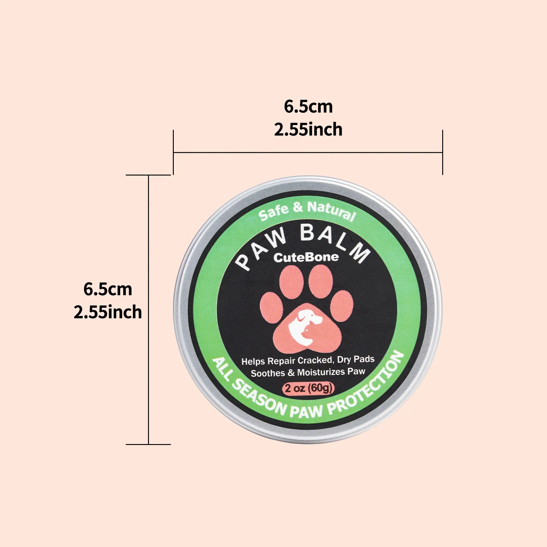 Kuru pençeleri için CuteBone köpek pençe balsamı nemlendirici Spa 60g OEM uçucu yağlar Pet balsamı