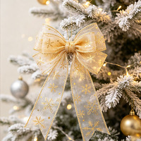 Ruban en organza doré à paillettes de Noël E-Magic, ruban transparent à bordure filée pour emballer les cadeaux de Noël, décoration de l'arbre de Noël