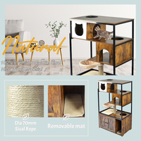 Nouveau design intérieur en bois maison pour animaux de compagnie chat tour condo avec hamac escalade meubles chat maison arbre