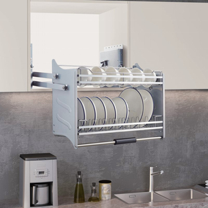 Tốt nhất bán Nhà Bếp Tủ lưu trữ tủ hệ thống thang máy Kệ thép không gỉ có thể điều chỉnh kéo xuống giỏ - Product Image 1