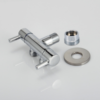 Valve d'angle 1-In-2-Out Double Poignée Finition chromée Construction en laiton raffiné pour l'utilisation de l'eau Peut connecter la machine à laver et les toilettes