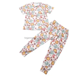 Nieuwste Twee-Stukken Outfits Voor Jongens Meisjes Kleding Kinderen Peuters Pyjama Sets Westerse Patroon Casual Draagt
