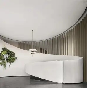 CIRI individuelles einzigartiges Kunstform LED-Licht moderne Möbel weiß Schönheitssalon Spa-Galerie Luxus Rezeption Schalter Fronttisch