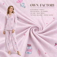 Tissu imprimé cygne, 95% polyester, 5% élasthanne, tissu jacquard tricoté, textile pour pyjamas, robe femme, vêtement, motifs personnalisés
