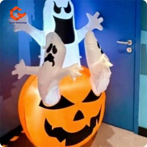 Globe de neige gonflable démoniaque en forme de citrouille, ignifuge et étanche, pour la décoration de fêtes d'Halloween – Offre Spéciale - Product Image 1