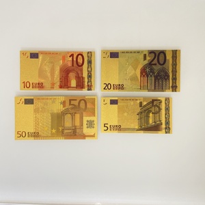 Billet de banque personnalisé en feuille d'or 24 carats de 100 <span class=keywords><strong>euros</strong></span>, ensemble de 7 pièces pour collection, souvenir, billet de banque en feuille d'or euro - Product Image 3