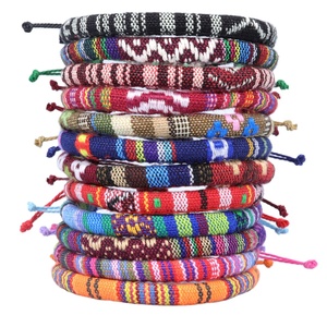 Ohemian-pulsera mexicana para 3 niñas, brazalete de tejido tipo tyle, mezcla de colores - Product Image 1