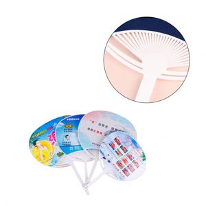 Wholesale Plastic Round Shape Custom Logo <b>Mini</b> Manual Handheld <b>Fan</b> for Advertising - Product Image 2