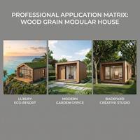 Cabane préfabriquée en bois de luxe, maison modulaire moderne de petite taille pour les stations balnéaires, Airbnb et usage professionnel avec grand balcon