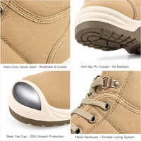 Chaussures de sécurité montantes AIMVVSEC en toile noire, bottes de travail avec embout en acier, semelle intermédiaire en Kevlar, antidérapantes pour la construction et l'usine, vente en gros