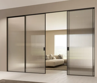 Pintu Sistem Kaca Tempered Ganda Berbahan Aluminium Alloy dengan Thermal Break Anti Air dan Geser, Gaya Postmodern untuk Gudang Anggur/Supermarket
