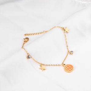 จัดส่งฟรี เครื่องประดับผู้หญิง สร้อยข้อมือสแตนเลสชุบทองคำขาวประดับเพชรคริสตัล - Product Image 5