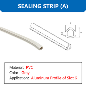 Fente 6 Bande d'étanchéité grise (A) Economy <span class=keywords><strong>Pvc</strong></span> Standard <span class=keywords><strong>T</strong></span>-Slot Covers Joint mécanique Joint en caoutchouc Extrusion Aluminium pour l'industrie - Product Image 2