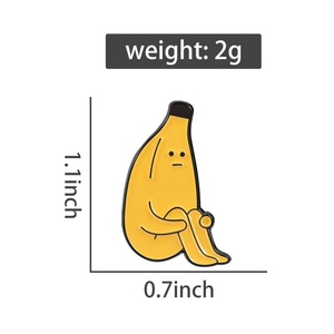Pin Logam Kartun Grosir Bentuk Unik "Manusia Pisang" Bros Lucu Aksesoris Lencana Logam Buah Kartun - Product Image 4