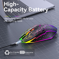 Souris de jeu optique sans fil 2,4 G double mode BT rechargeable 6D, ergonomique avec LED, pour ordinateur portable et de bureau – Offre Spéciale