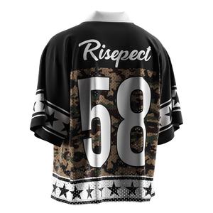 Jersey de Fútbol Americano Vintage con Diseño de Cuello Polo, Logotipo Personalizado con Patrón Elegante, Tejido de Malla de Secado Rápido, Estilo Oversize - Product Image 6