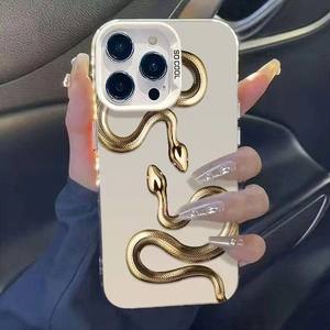La más nueva funda de teléfono móvil Golden Snake Black IMD para iPhone 16 Pro Max 15 Plus 17 Air 14 Pro 13 Mini 12 11 Pro - Product Image 5