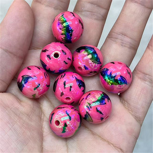 Perles en acrylique solides imprimées UV AB de 16 mm, 200 pièces, pour stylos d'Halloween, colliers épais et fabrication de bijoux fantaisie - Product Image 6