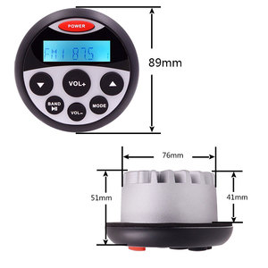New Luxury Waterproof Aluminum Black MP3 Player for Yacht/ATV/Marine Use - Product Image 5