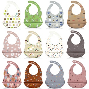 Baberos de silicona suave para bebé RTS, delantal impermeable con mangas, babero suave para bebé, sin BPA, pañuelo para bebé, recogedor de comida - Product Image 2