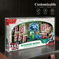 Kotak Akrilik Blooming Waters Premium Collection, Tahan UV, Sudah Terpasang, Pelindung Meja untuk Kotak Kartu TCG