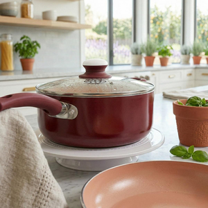 6 Piece Glass Lids Bakelite Handles Oven Dishwasher Safe Modern Design for Gas <b>Induction</b> Stoves Ceramic Non-Stick <b>Cookware</b> <b>Set</b> - Product Image 5