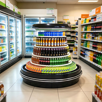 Refroidisseur d'affichage écologique R290 avec thermostat numérique et écran circulaire pour boissons