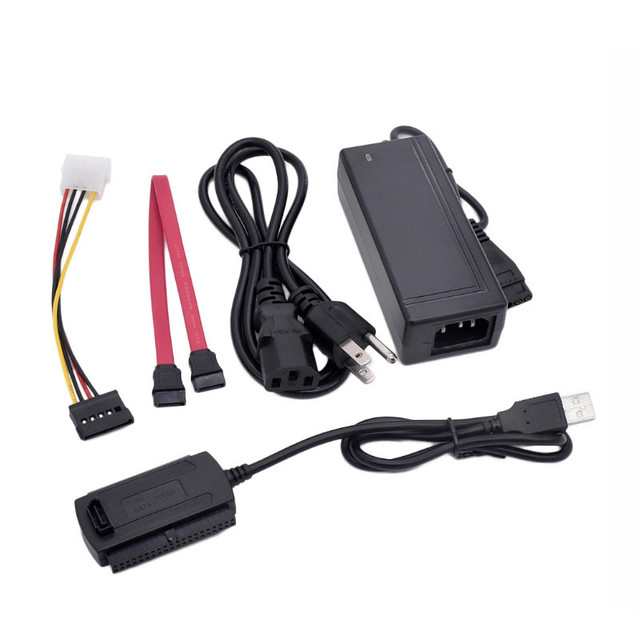 SATA/PATA/IDE to USB 2.0 Power Supply Adapter Converter Cable for 2.5/3.5 Inch Hard Drive Compatible with Laptop