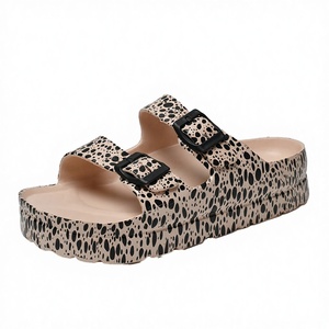 Sandalias de Verano para Mujer, Antideslizantes, Ligeras, con Diseño de Dos Correas y Hebilla, Duraderas, Casuales para Exteriores, de Espuma EVA, con Estampado de Leopardo, Gran Venta - Product Image 2