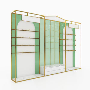 Negozio di costumi da bagno in stile italiano scaffali da parete per reggiseno in metallo scaffale dorato mobili da esposizione per negozio al dettaglio - Product Image 2