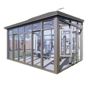 맞춤형 팝업 텔레스코픽 유리 집 일광 욕실 정원 알루미늄 프레임 4 계절 태양 방
