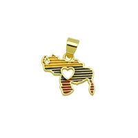 LUOYUNE Breloques carrées en laiton plaqué or 18 carats avec émail, drapeau du Venezuela, pendentifs personnalisés tendance pour la fabrication de bijoux
